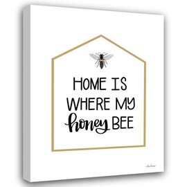 ArtDirect Home is Where My Honey Bee 15x18 Gallery Wrapped Canvas Museum Art by Larson, Lisa