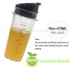 16oz Replacement Cups for Ninja QB3001SS Fit Compact Personal Blender,