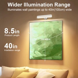 Picture Light for Wall, 7500mAh Rechargeable Battery Operated Wall Sconce with Remote, 3 Color Temps&15 RGB, Wall Light Cordless for Painting,Frame,Gallery,Dartboard Lights, White