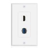 CE Compass USB HDMI Outlet Wall Plate - USB 3.0