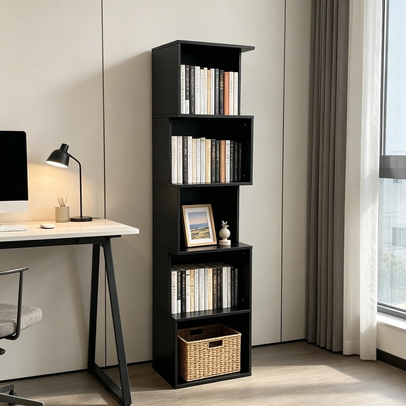 Enjoy Smart 5 Cube Bookshelf, Freestanding 5 Tier Open Display