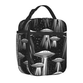 ainori Reusable Alien Ufo Lunch Box for Kids Girls Women Adult, Insulated Mysterious Space Lunch Bag,Polyester Cooler Handbags Case for School Picnic Work Travel Beach or Hiking