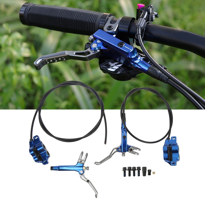 1 Pair Bicycle Hydraulic Disc Brake Four Pistons Aluminum Alloy