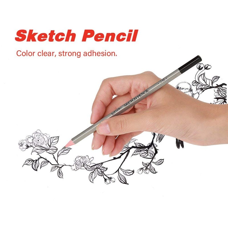 Walfront Drawing Pencils, 24 Pieces, 9H-14B Sketching and Drawing Pencils,