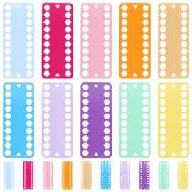 SINJEUN 40 Pieces Cross Stitch Thread Holder, Embroidery Thread Organiser Plastic, 10 Colours Yarn Holder Embroidery Floss Organiser 20 x 8 cm, 20 Holes