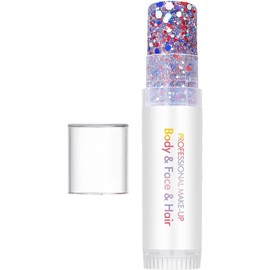 Barra Purpurina Maquillaje Brillo Patriótico Rojo, Y Azul Pintura Facial en Barra con Brillo Para Mujeres Hombres Niñas Niños Desfiles Conciertos Partidos De Fútbol
