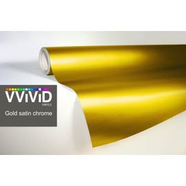 VViViD Gold Satin Chrome Car Wrap 10ft x 5ft Stretch Conform Cast Vinyl DIY