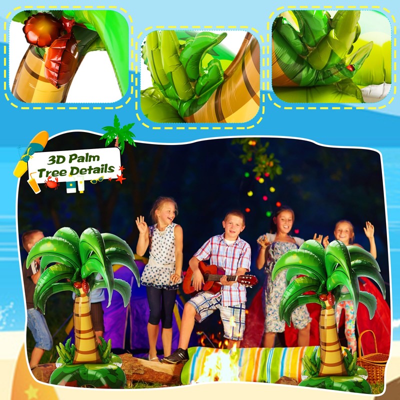 7 Pack 52 Inch 3D Big Palm Tree Balloons Inflatable