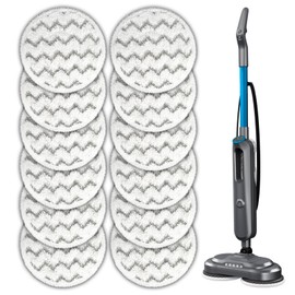 (12 Pack) 3897A Replacement Mop Pads Compatible with Bissell SpinWave SmartSteam Scrubbing Steam Mop 3897A 3712C 3712W, Spinning Scrubbing Mop Pads, Heavy Duty Scrubby Mopping Pad, Wave Pattern Pads