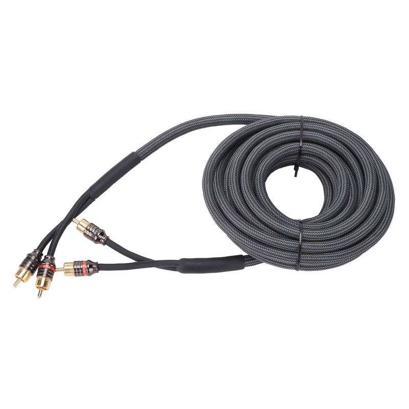 Car Audio Signal Cable Adapter 4.5m/180in Black PVC Plastic Layer