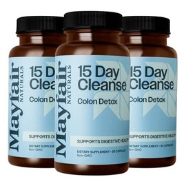 15 Day Cleanse Colon Detox (3 Pack), Dietary Supplement, 30 Capsules Each (90 Total), Natural Laxative for Constipation and Digestive Health Supplement