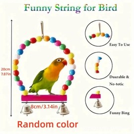 YongXiangPeng Budgie Toys,7 Pcs Parrot Toys With Hanging Bell Pet Bird Cage Hammock Swing Climbing Ladders Toy,Bird Toys And Accessories For Caged Birds.