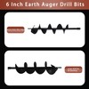 Timunr 6 Inch Earth Auger Drill Bits for Planting, 6