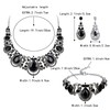 BriLove Women's Teardrop Crystal Statement Necklace Cluster Hollow Dangle Earrings