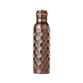 Rasiya Art Pure Copper Water Bottle - 32 oz - BPA Free Non-Insulated Jointless Leakproof Durable Metal Bottles for Sports and Travel - Antique Diamond