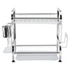 Farenheit Stainless Steel 2-Tier Dish Drying Rack for Kitchen Storage,