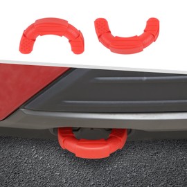 Jimen for F150 Tow Hook Cover, 2PCS Front Trailer Hitch Cover Fit for Ford F150 2009-2025 (Red)