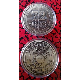 Marine Corps 72 Virgins Dating Club Military Challenge Art Coin