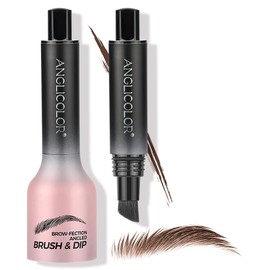 LOPHE Brow Fection Angled Brush, Dip Eyebrow Brush, Microblading Eyebrow Pencil, Long Lasting Quick Drying Liquid Eyebrow Pen, Natural Shaping Outlining Filling Eyebrow Makeup (#04Chocolate)