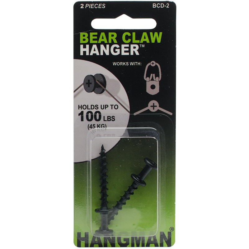 Hangman Products BCD-2 Double Headed Bear Claw Hanger (2 Pack),