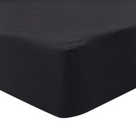 sourcing map Waterproof Fitted Sheet Single Bed Size, Black 35cm Deep Pocket with Elastic Band Bed Sheet - 99x190cm
