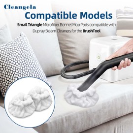 Cleangela 12 Pack Small Triangle Bonnets Microfiber Cloths Cover for Steam Cleaner Compatible with Bissell Steam Shot, Dupray, Wagner, McCulloch, Comforday, PurSteam, Universal Steam Cleaner Mop Pads