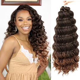 Ocean Wave Crochet Hair 20inch 7Packs Curly Braiding Hair Water Wave Crochet Hair for Black Women, Deep Wave Crochet Hair Extensions T30