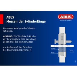 ABUS Profile Cylinder Lock with Doorknob KE20NP Z30/K30 B/SB, 598210