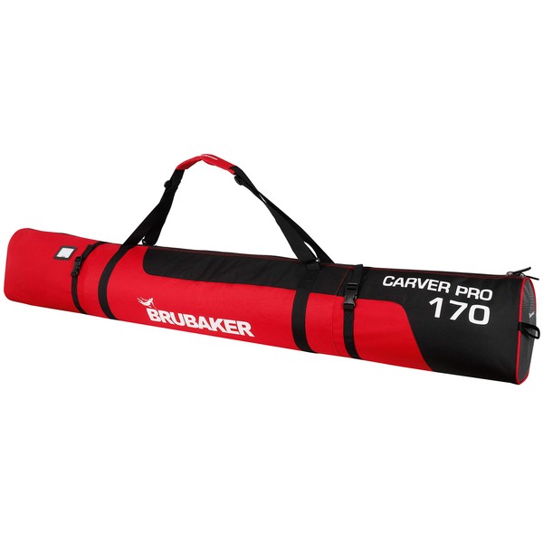 BRUBAKER Original Padded Carver Pro ski Bag with Zip Fastening Black/red 75 inch