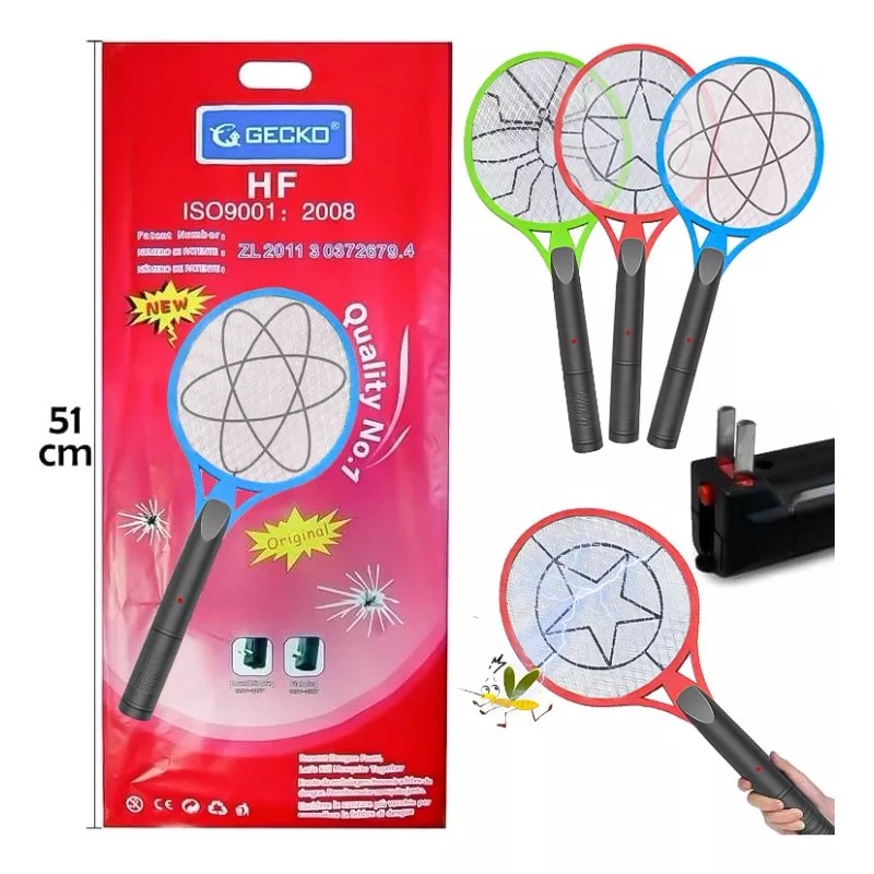 Tutu Raqueta Electrica Recargable Mata Moscas Y Mosquitos