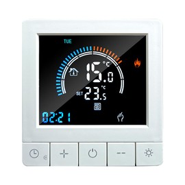 LANRU Digital Thermostat with Child Lock LCD Display NTC Sensor Water/Electric Heating Warm Floor Underfloor Temperature Controller Intelligent Wall Thermostat for Home Office Hotel