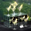 Howard Elliott Mirrored Puzzle Cube Pedestal Accent Table, Beautiful Modern