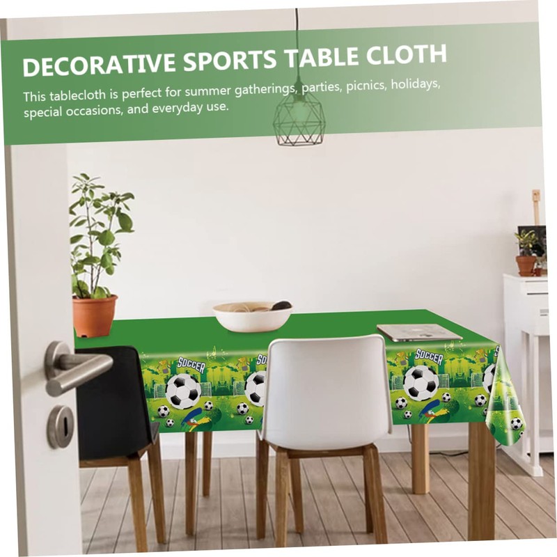 ABOOFAN 2pcs Soccer Themed Table Cover Pe Tablecloth for Parties