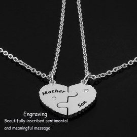 Kivosliviz Mom and Son Necklace Gifts for Women Mothers Heart Necklace Matching Sets Mom and Sons Jewelry Mother and Son Necklace