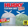 Husky 55 Gallon Clear Flap Tie Drum Liner- 80 ct.