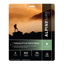 AlpineAire Foods Tuscan Style Pasta Roma 5.11 Oz Vegetarian Freeze Dried Meal 610 Calories, 35g Protein, Lightweight Just Add Water Perfect for Camping, Hiking and Emergency Food Storage Pack of 1
