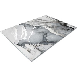 Chopping Board | Glass Chopping Boards for Kitchens | Glass Worktop Savers for Kitchen | Cutting Boards for Kitchen | Chopping Board Non Slip | Small Chopping Board | Grey Silver Black