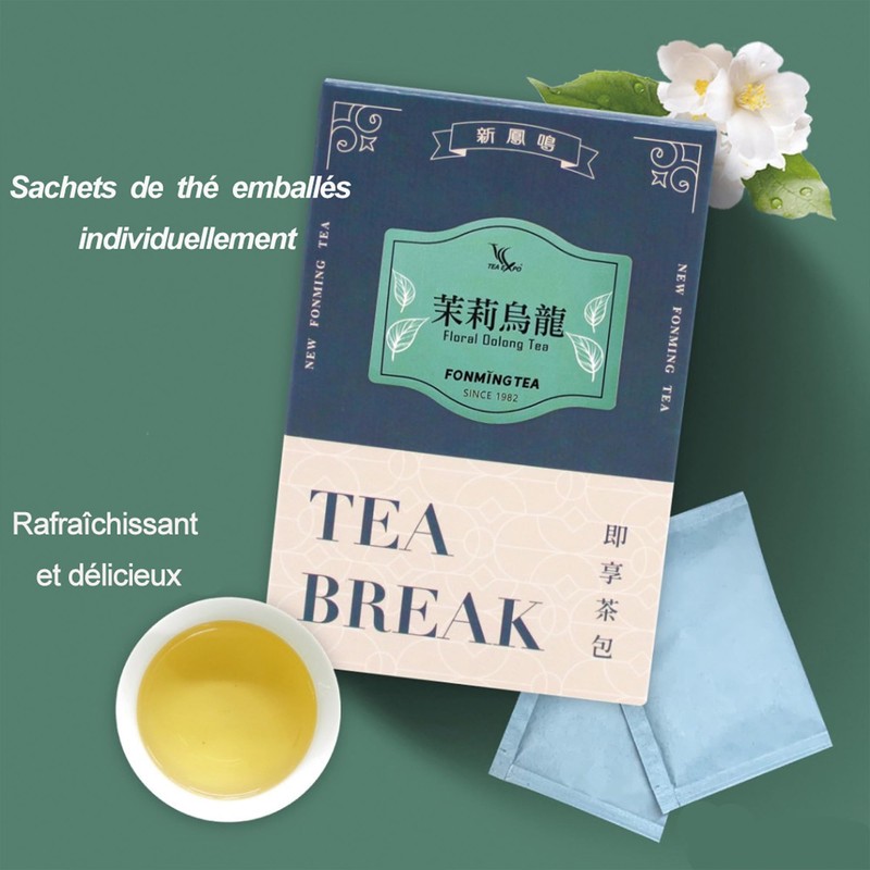 Fonming Tea Jasmine Tea Bags, High Grown Oolong Tea Leaves