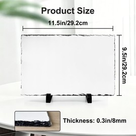 6 Pcs Sublimation Slate Blanks 11.5"x9.5", Sublimation Plaque Photo Slate Rock Stone Picture Frame Blanks Bulk with Display Stand for Gifts Memorials Desktop, Individually Packaged, Rectangular