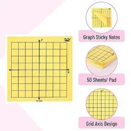 Mr. Pen- Graph Paper Sticky Notes, 6 Pads, 3x3 Inch, Bright Colors, Graph Sticky Notes, Stocky Notes for Bible Journaling