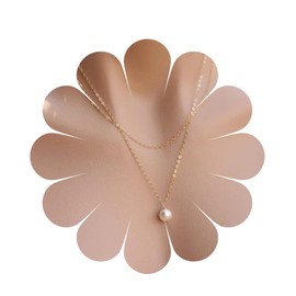 Aneneiceera Boho Long Pearl Necklace Golden Necklace White Pearl Pendant Necklace Vintage Long Pendant Chain Necklaces Jewellery for Women and Girls, Metal Material, Pearl