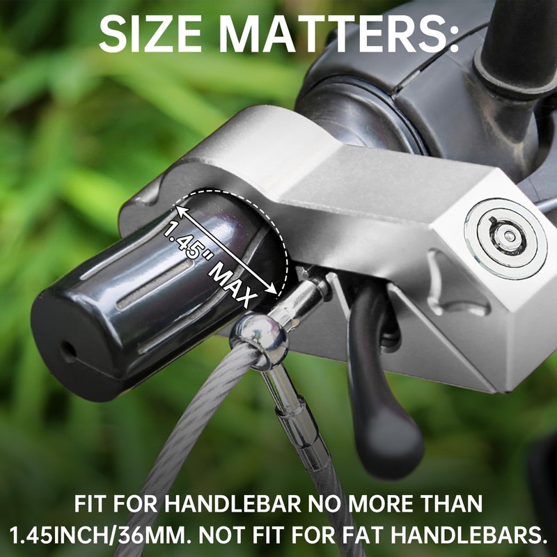Windance Heavy Duty Solid Handlebar Lock + Helmet Combo Lock