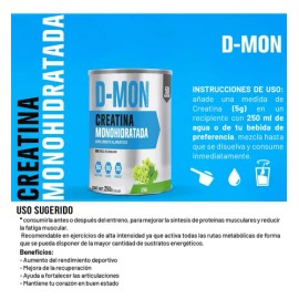 Creatina Monohidratada En Polvo 250g D-mon                                                                                                            