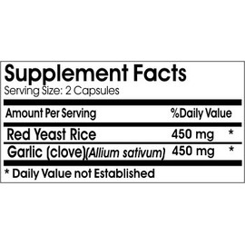 Garlic and Red Yeast Rice // 180 Capsules // Pure // by PureControl Supplements