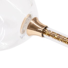 Vetrina Stem Toasting Flute, Sophisticated Crystal Glassware for Champagne, Cocktails, Special Celebrations and Everyday Events, Gold, Set of 2 in Gift Box