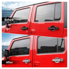 SQQP Door Handle Cover & Tailgate Handle Cover Inserts, 5Pcs Exterior Door Handle Accessories for 2007-2018 Jeep Wrangler JKU 4-Door(Chrome)