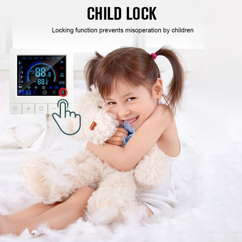Programmable Digital Thermostat with Child Lock LCD Display NTC Sensor