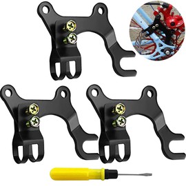 Pack of 3 Disc Brake Mount Frame, Black, Mountain Bike Disc Brake Adapter, Metal Disc Brake Bracket Black, with Screwdriver, for Bicycle Disc Brakes Modifications
