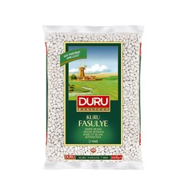 Duru White Beans 7 mm 88.2oz (2500 g),%100 Natural and Certificated, High Fiber and Protein, Non-GMO, Great for Vegan Recipes, Gluten Free