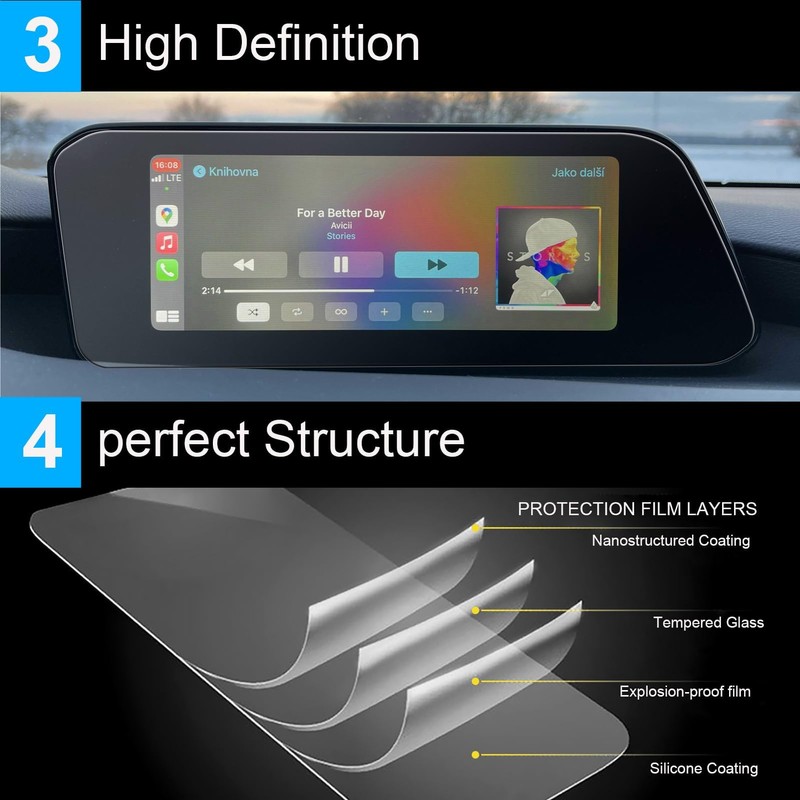 TTCR-II Compatible with MAZDA3 Screen Protector Matte 2019-2024 2025 2026
